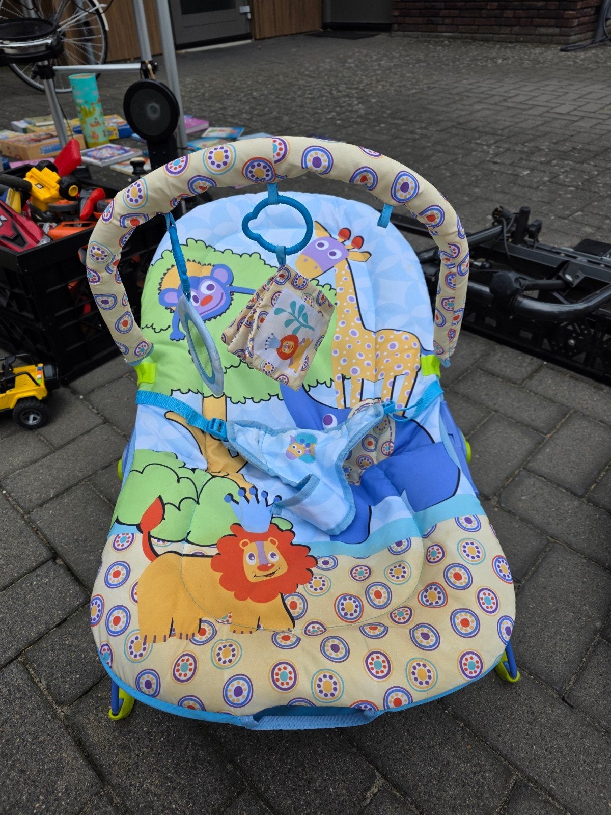 Baby wipstoel met vrolijke dierenprint, Ophalen of Verzenden, Gebruikt