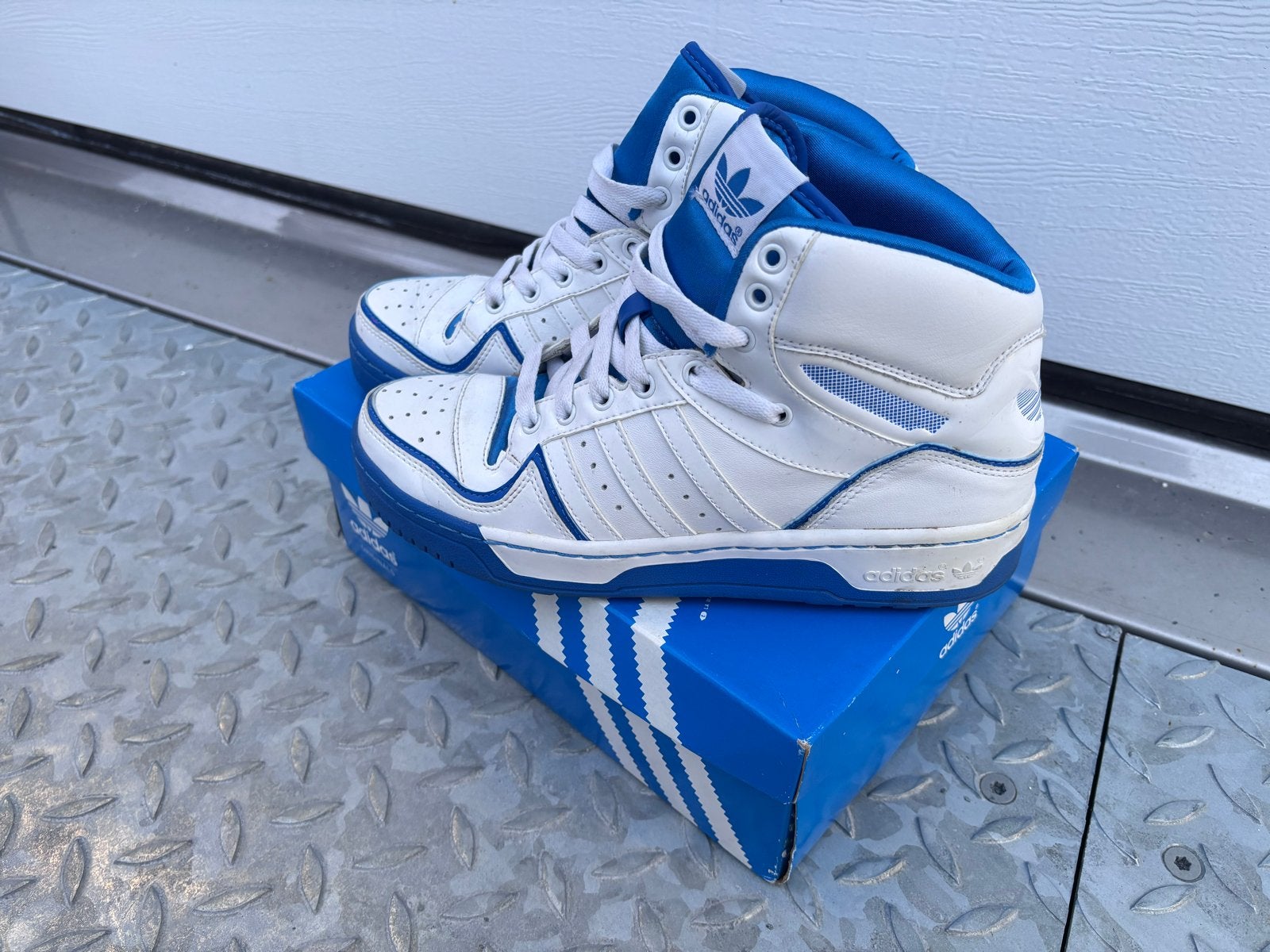 Adidas Top Ten Hi Sneakers - Wit/Koningsblauw, Wit, Ophalen of Verzenden, Sneakers of Gympen, Zo goed als nieuw