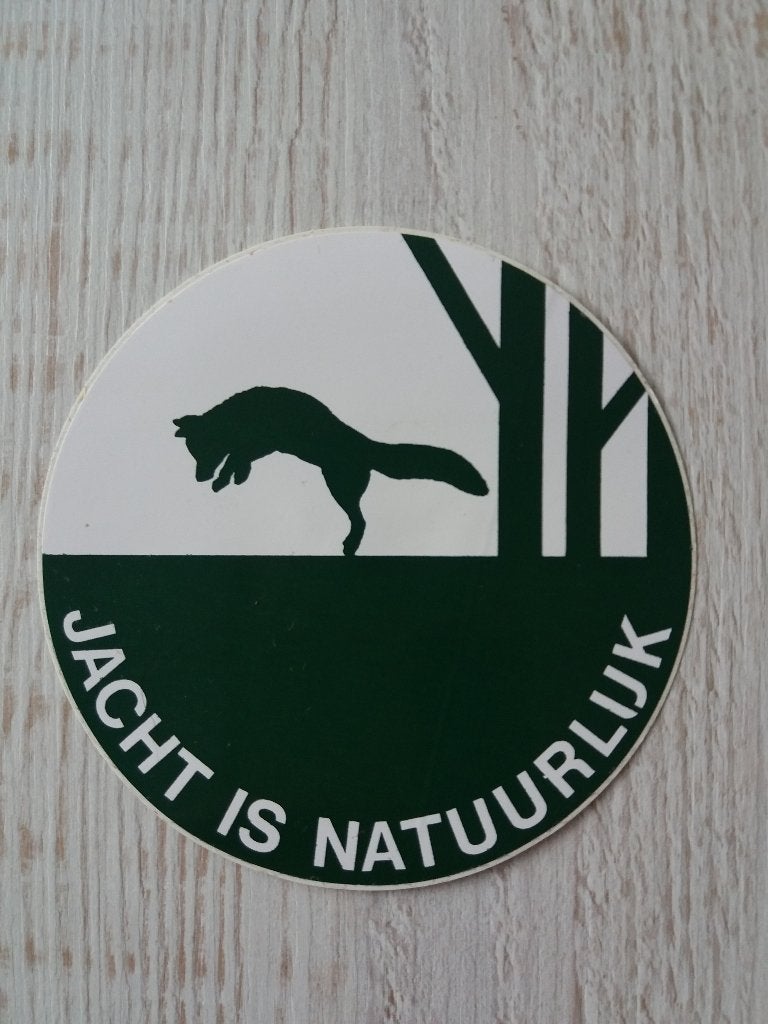 sticker JACHT IS NATUURLIJK, Ophalen of Verzenden, Zo goed als nieuw, Dier en Natuur