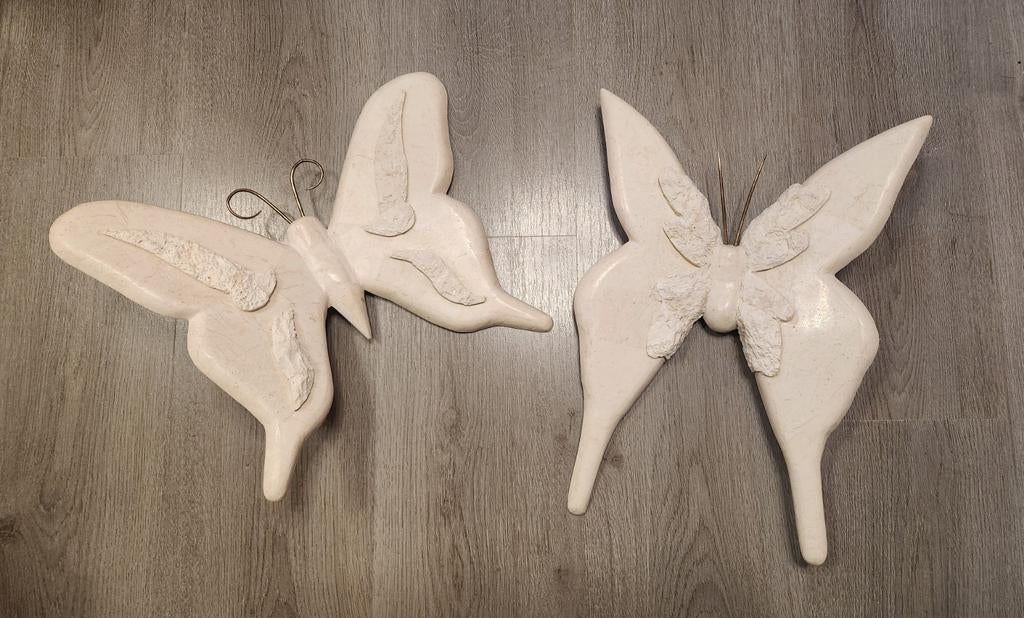 2x Manhattan Style Vlinder Fossiel, Ophalen, Zo goed als nieuw, Wanddecoratie