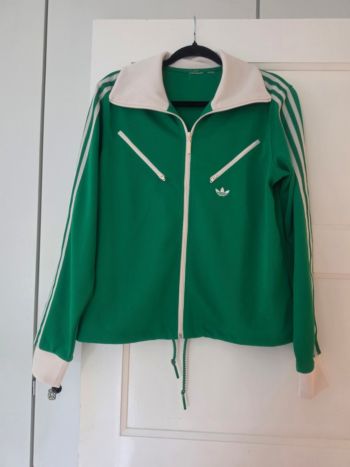Vintage Adidas trainingsjack groen wit maat M, Adidas, Maat 42/44 (L), Ophalen of Verzenden, Zo goed als nieuw