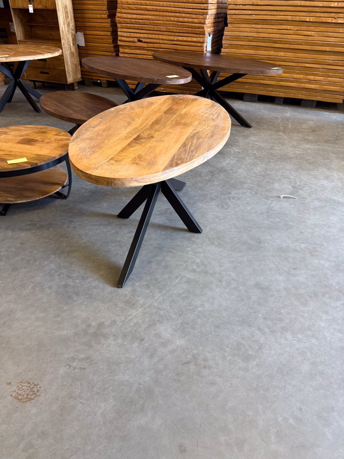 Nieuwe ovale eettafel mango hout 160x90 cm, Huis en Inrichting, Tafels | Eettafels, Ophalen, Nieuw, Ovaal, 50 tot 100 cm