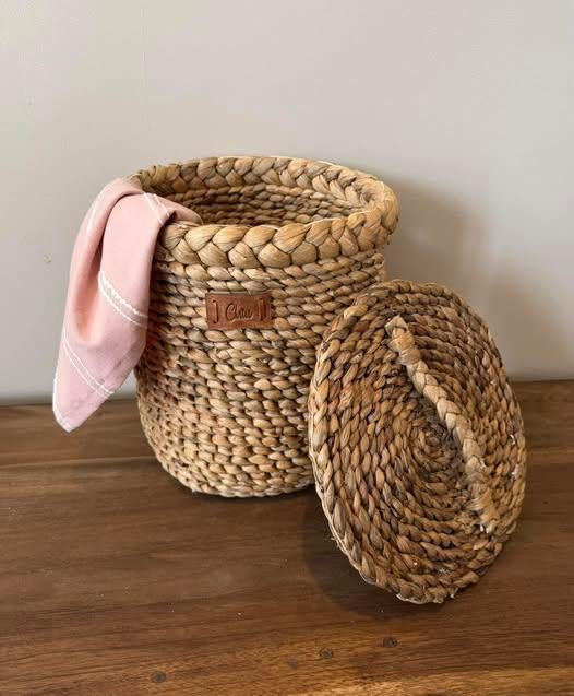 Mandje met deksel voor badkamer of toilet, -, Rond, Nieuw, Ophalen of Verzenden