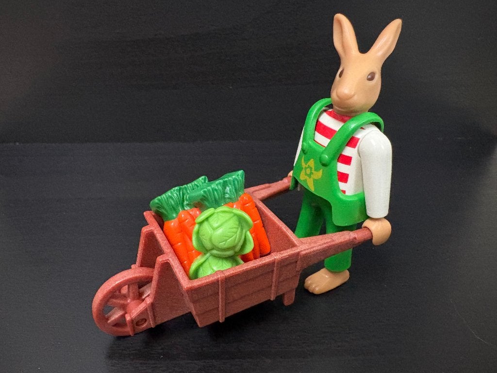 Playmobil 4451 Paashaas met kruiwagen en wortels, Complete set, Ophalen of Verzenden, Zo goed als nieuw, Figuren