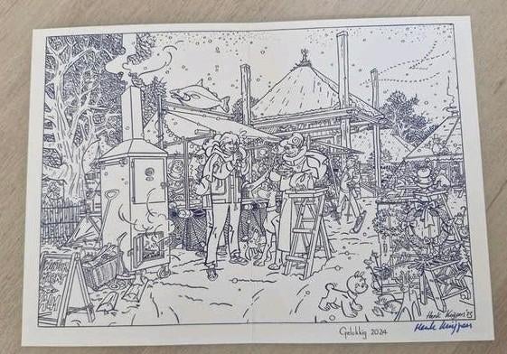 Franka - Nieuwjaarskaart "Gelukkig 2024" (Henk Kuijpers), Verzamelen, Ophalen of Verzenden, Overige figuren, Nieuw, Overige typen