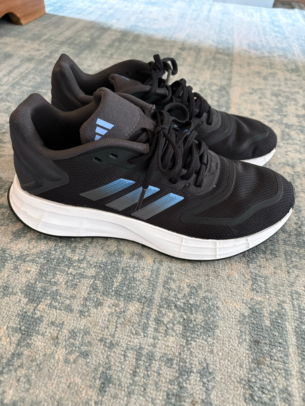 Adidas Duramo SL hardloopschoenen - Zwart/Blauw - Maat 39 1/, Kleding | Dames, Ophalen of Verzenden, Zo goed als nieuw, Zwart