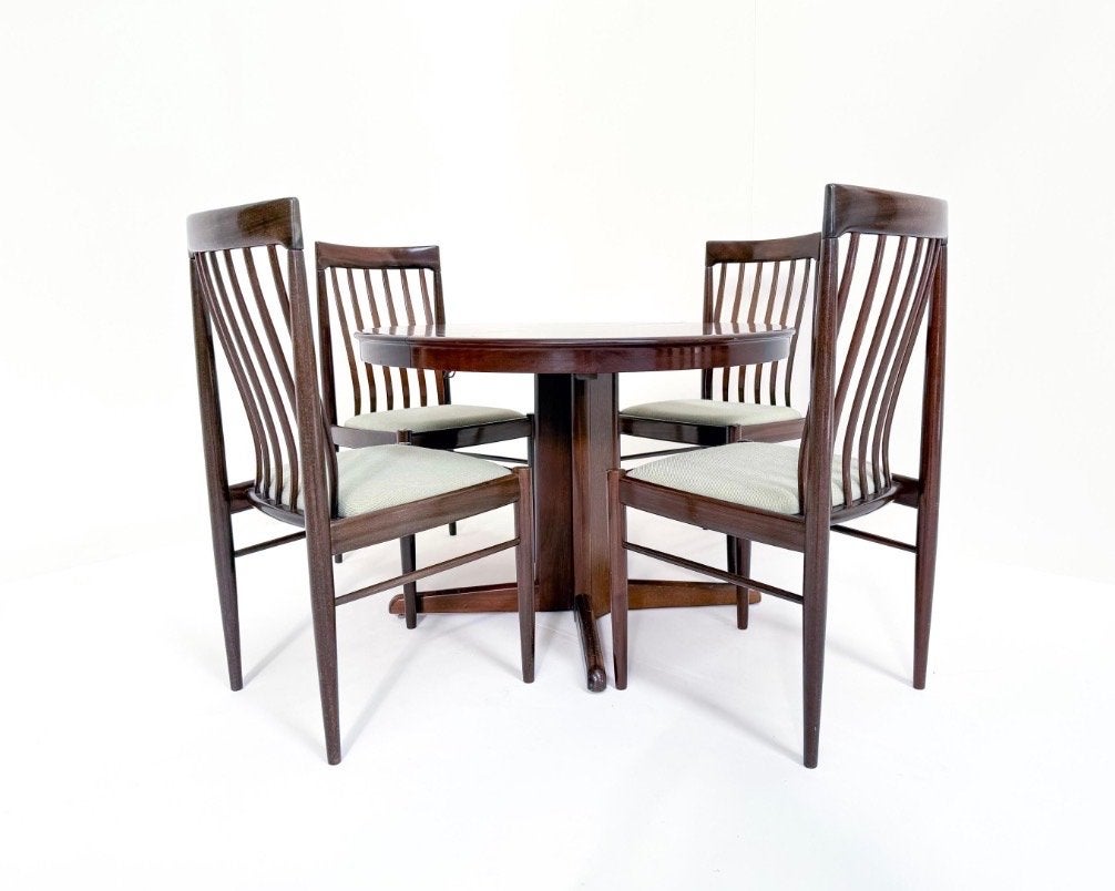 Mid-Century Deense Eettafel & Stoelen – BRAMIN H.W. Klein, Ophalen of Verzenden