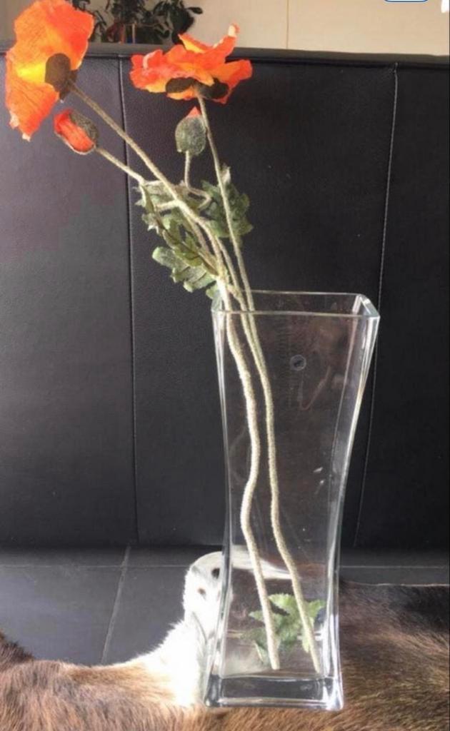 Mooie Glazen vazen verschillende modellen/ kunstbloemen, Overige kleuren, Ophalen of Verzenden, Minder dan 50 cm, Glas