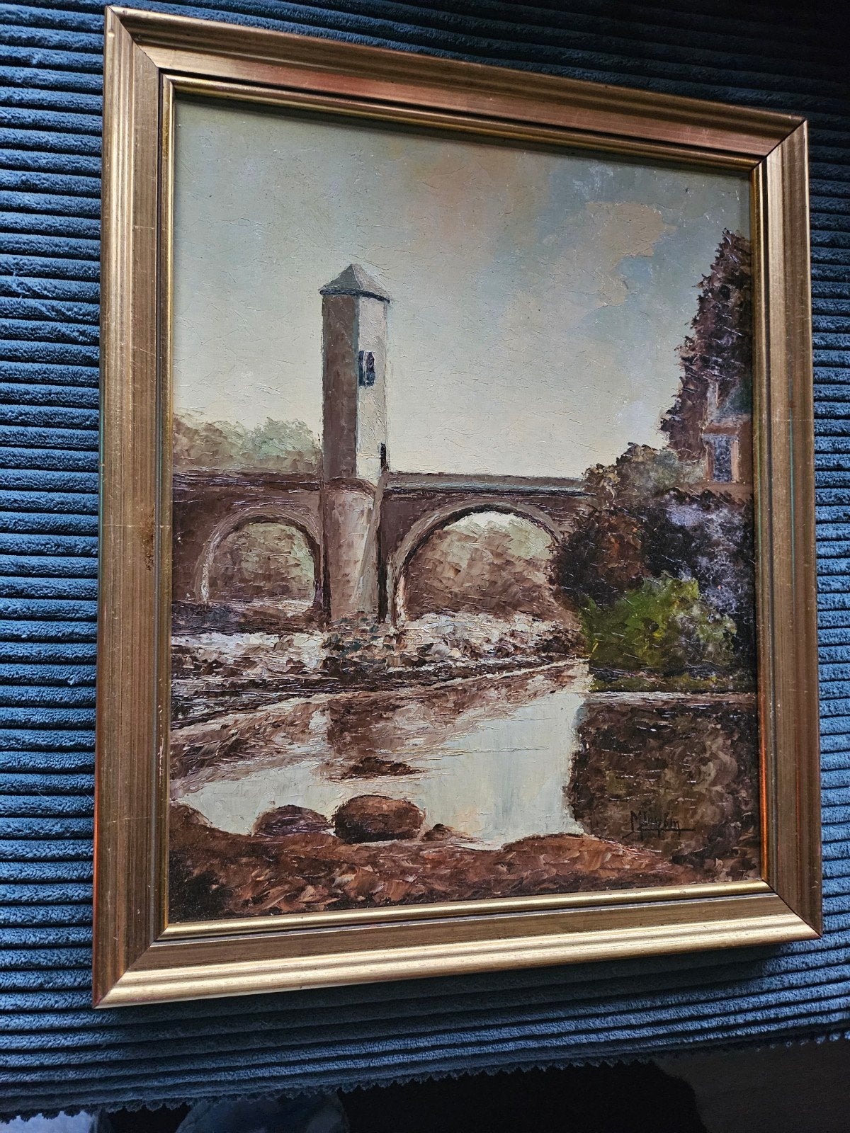 zoldervondst  Pont Vieux olieverfschilderij, Antiek en Kunst, Ophalen of Verzenden