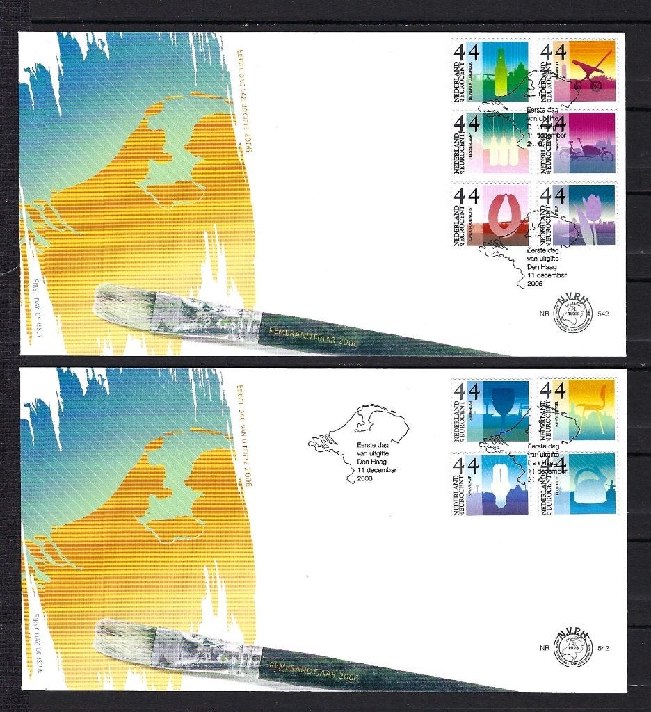 FDC NVPH E542 (2x) onbeschreven + PLFOUT MAST 2470PM + 2478P, Ophalen of Verzenden, Onbeschreven, Nederland