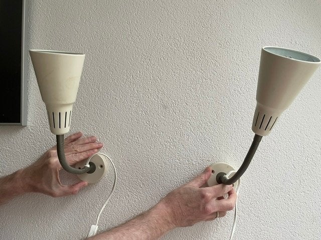 Leuke vintage wandlampen van Ikea (2 stuks), Ophalen, Kunststof, IKEA, E14 (klein)