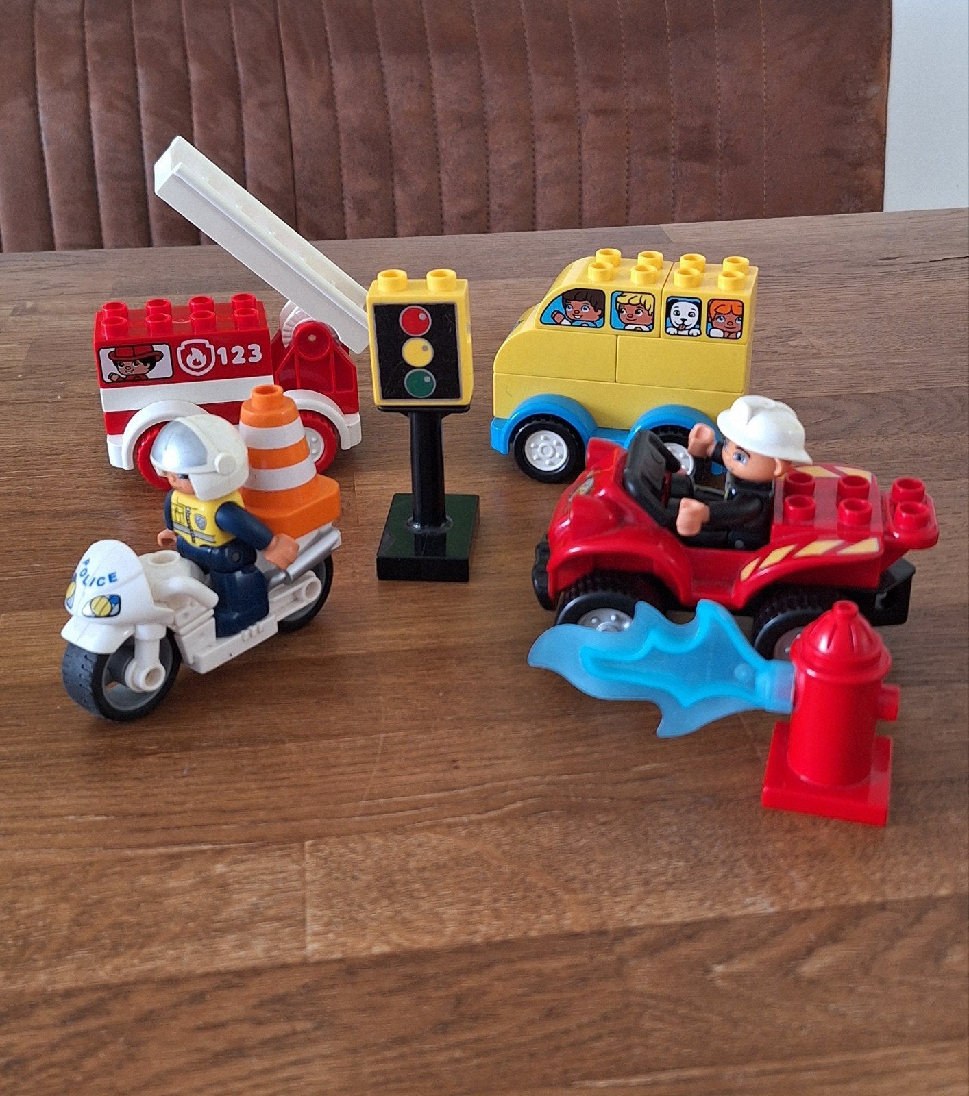 Lego Duplo voertuigen, brandweer politie en bus, Ophalen of Verzenden, Duplo
