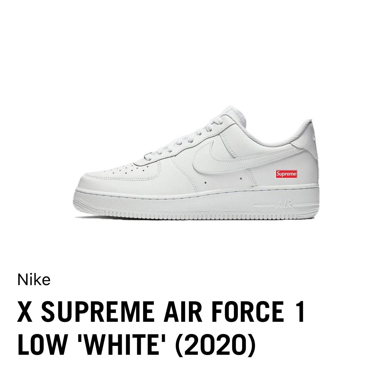 Nike X Supreme Air Force 1, Wit, Nieuw, Ophalen of Verzenden, Sneakers of Gympen