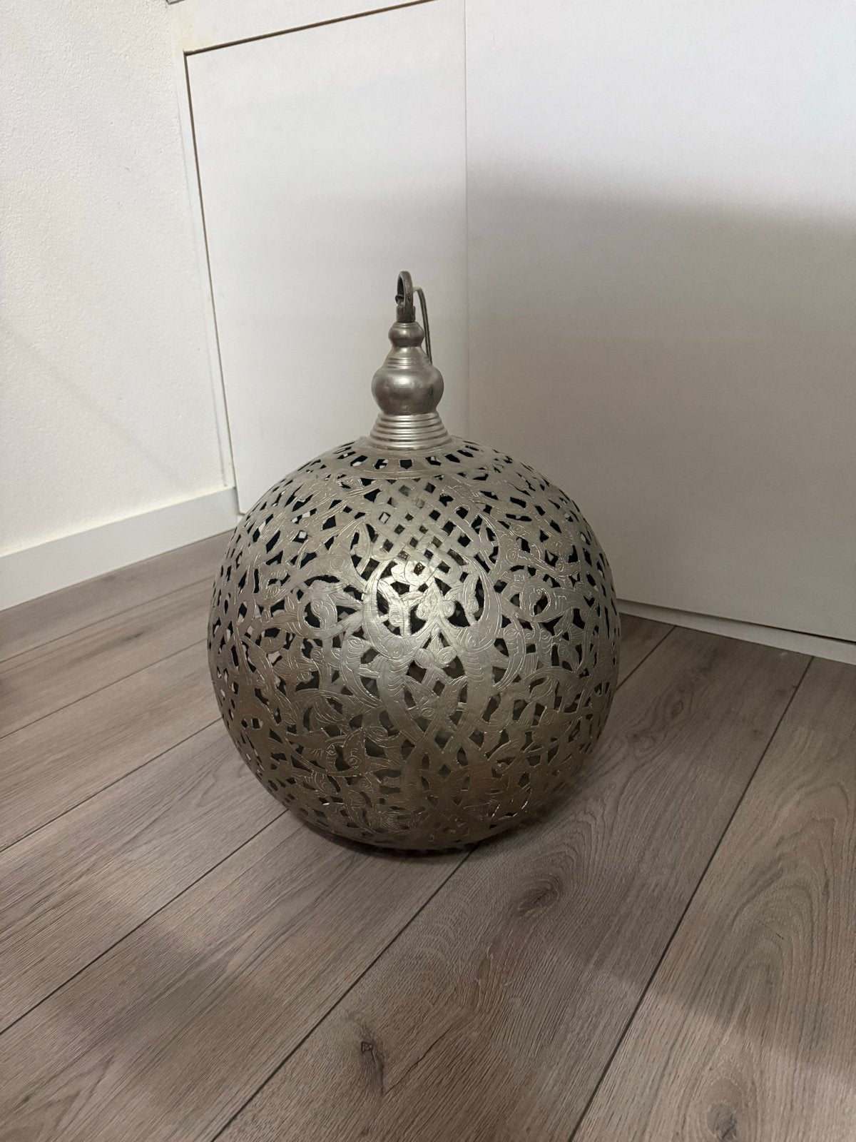 Oosterse hanglamp met filigraan patroon, diameter 60cm, Ophalen, Gebruikt, Metaal, Overige fittingen