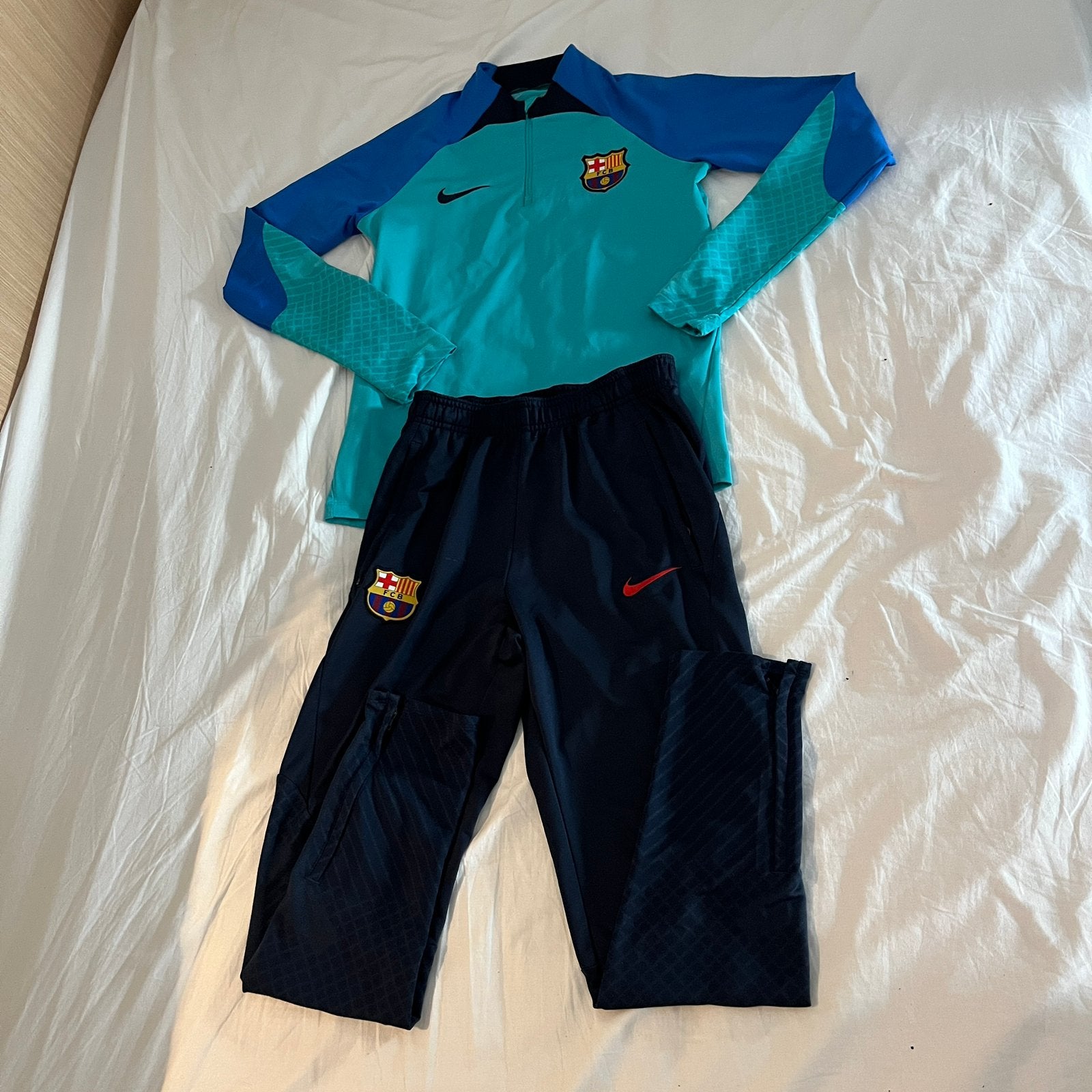 FC Barcelona Trainingspak Kids L 147-158cm, Maat 52/54 (L), Blauw, Nieuw, Ophalen of Verzenden