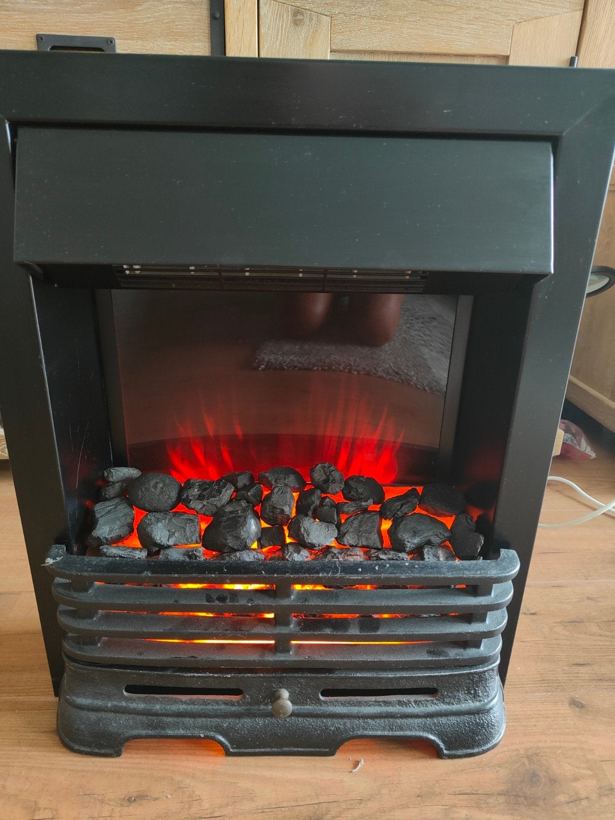 Elektrische Inbouwkachel met Sfeerlicht en Verwarming Zwart, Ophalen of Verzenden, Zo goed als nieuw, Inzethaard, Elektrische haard