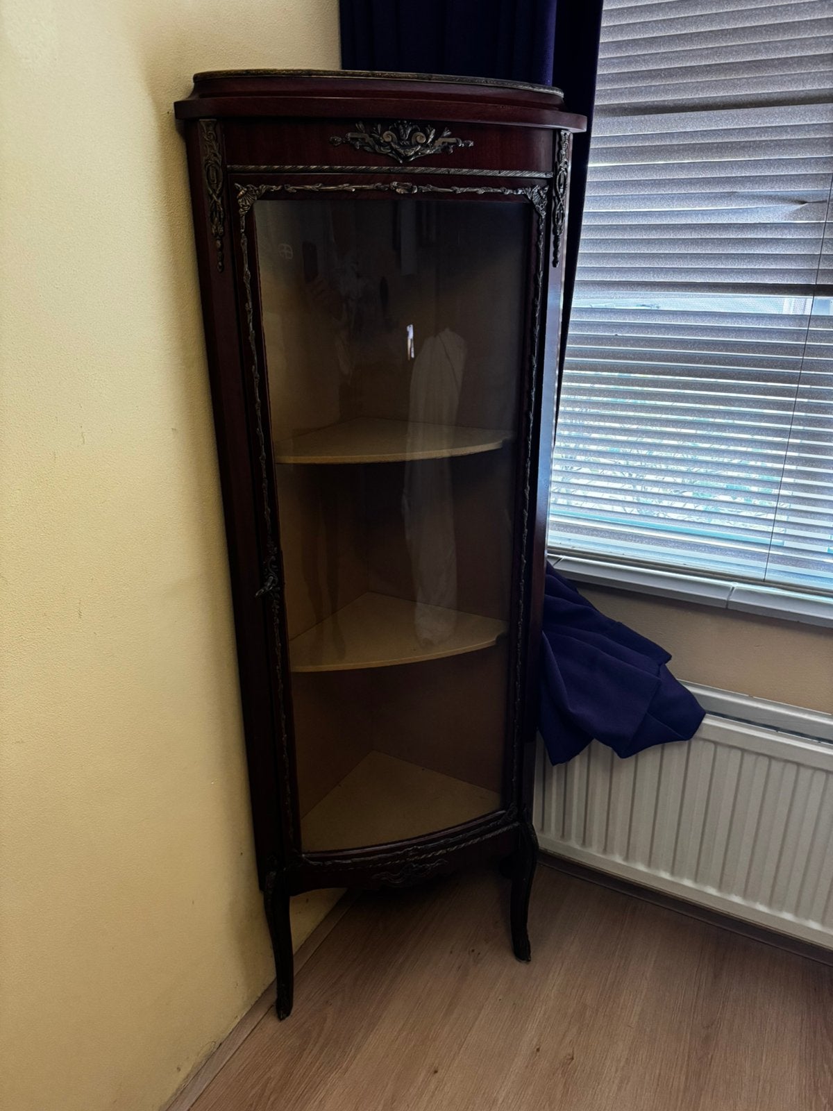 Antieke vitrinekast, Huis en Inrichting, Ophalen, Gebruikt, 25 tot 50 cm, 100 tot 150 cm
