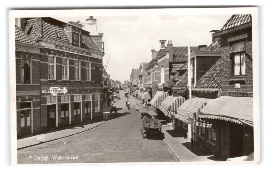 Delfzijl, Waterstraat, Verzamelen, Ophalen of Verzenden, 1940 tot 1960, Gelopen, Groningen