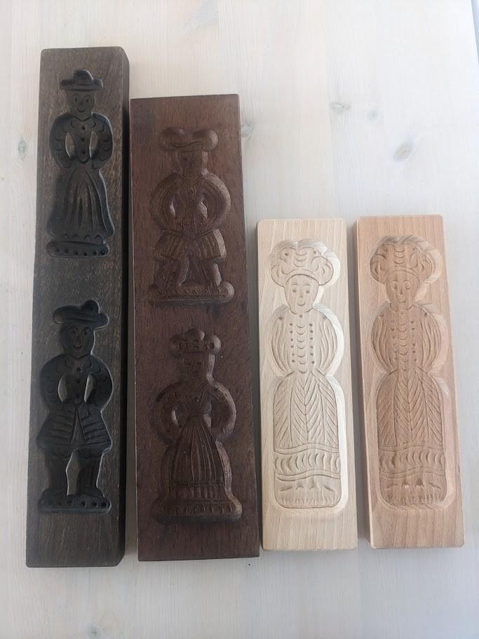 4 houten koekplanken, speculaas koek vorm, man, vrouw, Ophalen of Verzenden
