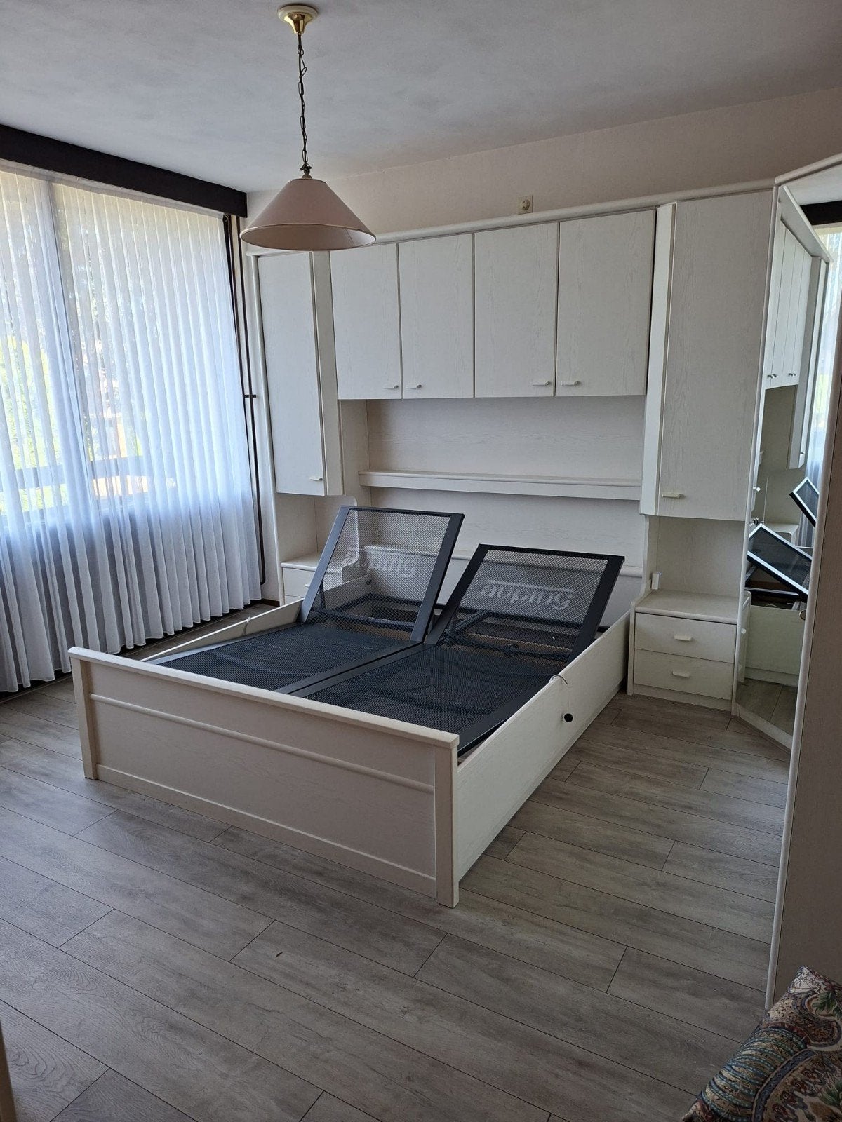 Tweepersoonsbed(200/160 cm) met ombouw en kledingkast, Ophalen, Gebruikt, Tweepersoons, Modern, Neutraal, Functioneel