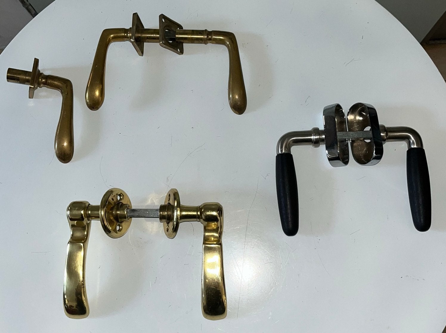 Divers deurbeslag: deurklinken, Ophalen of Verzenden, Gebruikt, Koper of Messing, Klink of Kruk