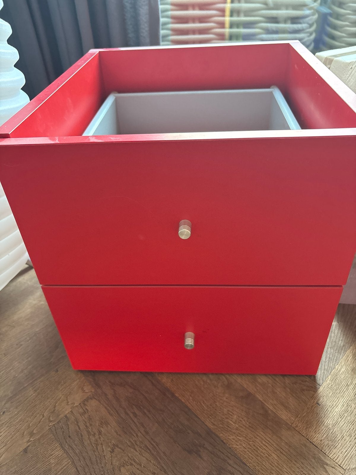 Rood inzet ladekastje ikea kallax, Ophalen, Gebruikt
