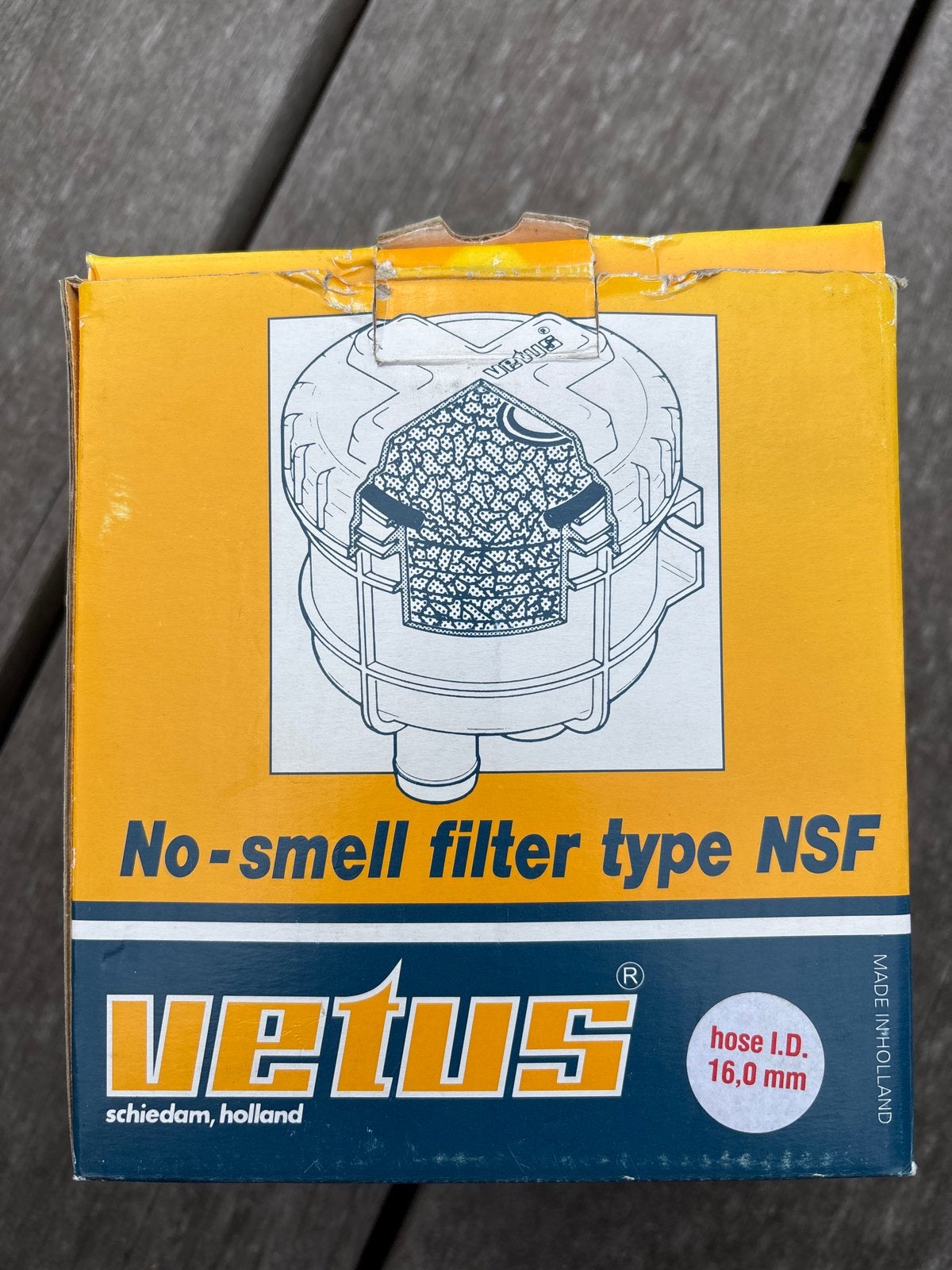 Vetus No-smell filter type NSF16 voor 16mm slang, Ophalen, Nieuw, Kombuis en Sanitair