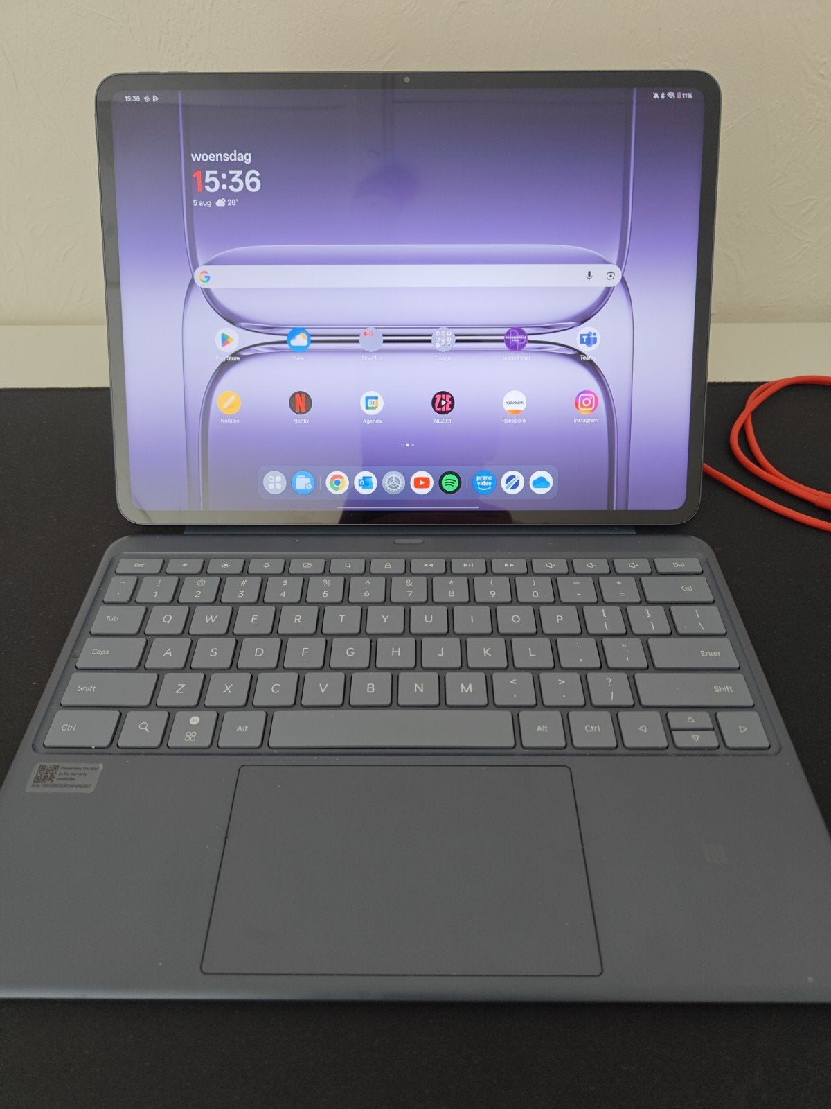 OnePlus Pad 3 met toetsenbord en Logitech Pebble Muis, Computers en Software, Android Tablets, Ophalen, Pad 3, Usb-aansluiting