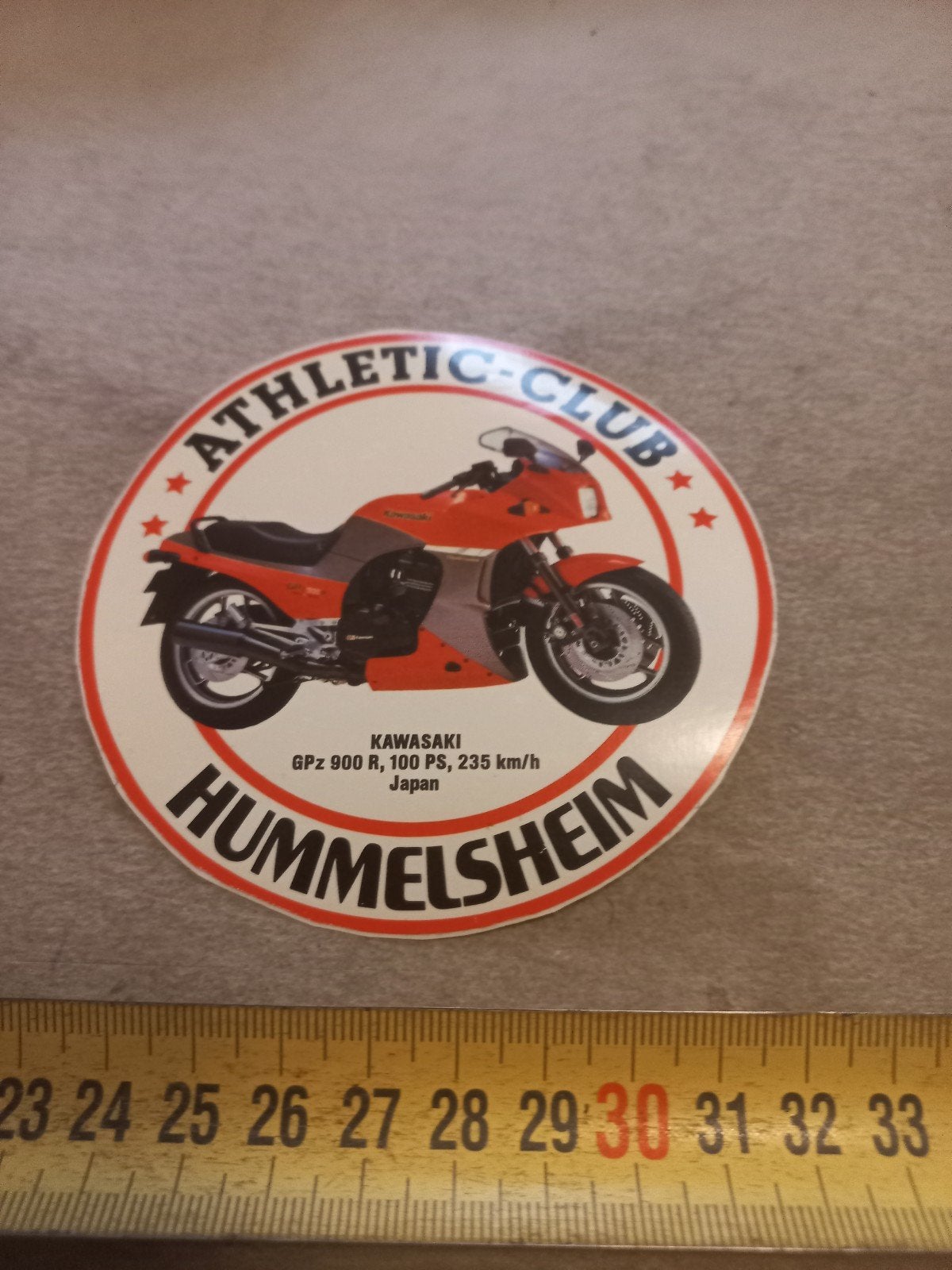 Vintage Kawasaki GPz 900 R Athletic-Club Hummelsheim sticker, Ophalen of Verzenden