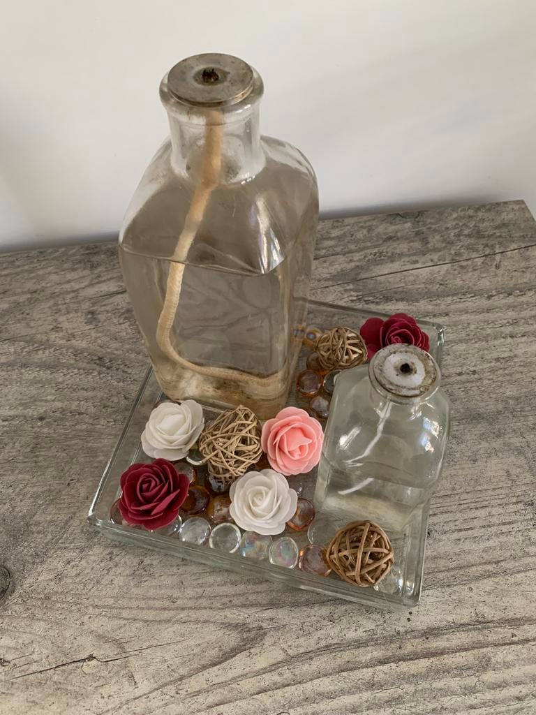 Leuke olielampenset met decoratie, Ophalen, Zo goed als nieuw