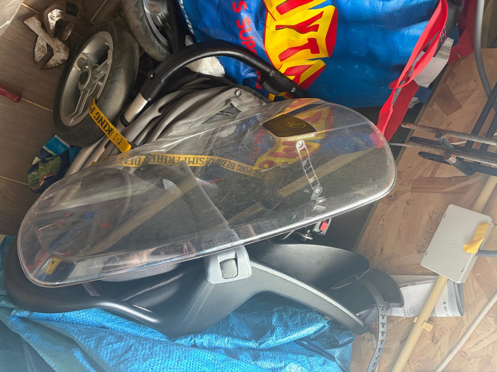 Fiets voorzit, met kleine beschadiging op het scherm, Fietsen en Brommers, Fietsaccessoires | Fietsstoeltjes, Ophalen, Gebruikt