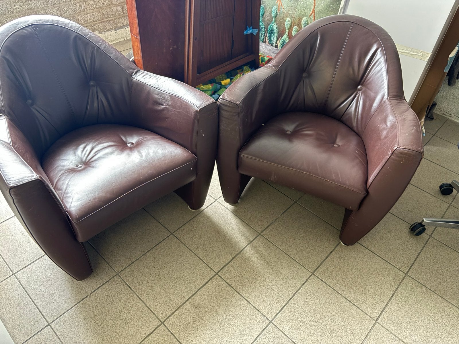 Leolux Carabita fauteuil 2 stuks, Huis en Inrichting, Ophalen, Gebruikt, Leer, 75 tot 100 cm