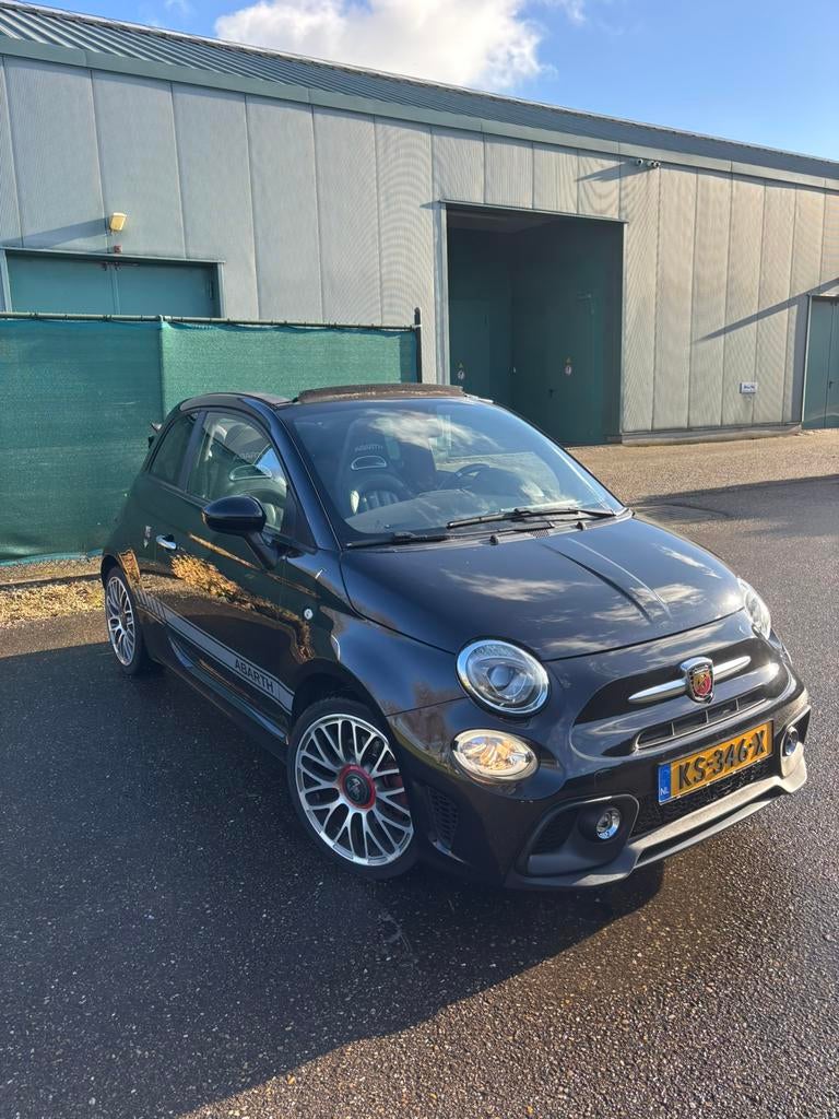 Fiat Abarth 595 Cabrio 1.4 T-Jet, Auto's, Cabriolet, Zwart, Handgeschakeld, Particulier
