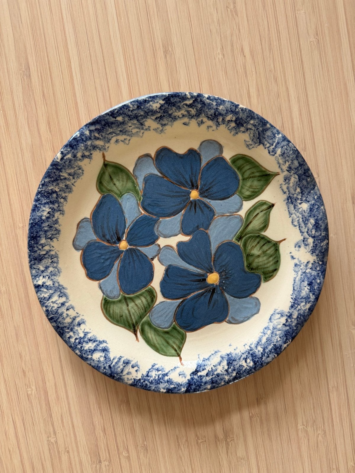 Vintage Deens Keramiek Bord - Handgeschilderde Bloemen, Antiek en Kunst, Antiek | Keramiek en Aardewerk, Ophalen of Verzenden