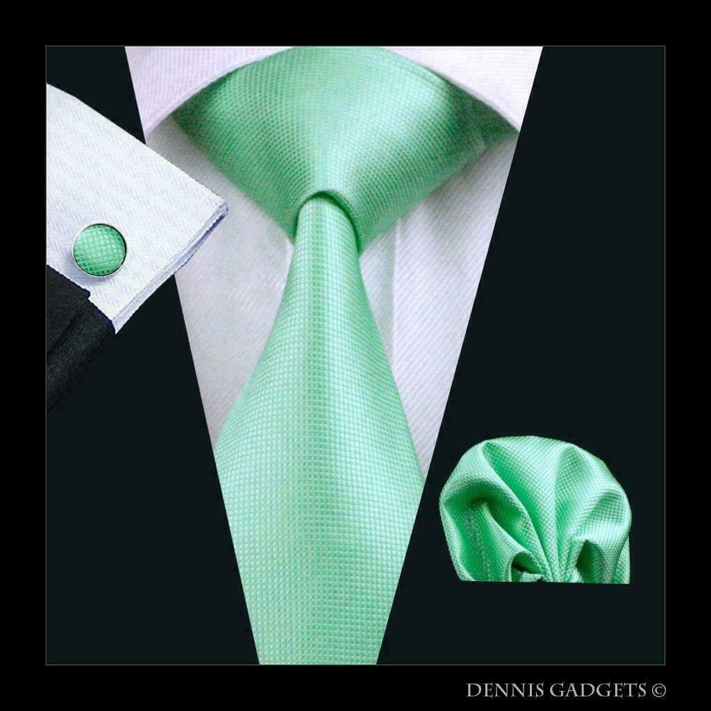 Dennis Gadgets: 100 % zijden stropdas ( 3 delig !! ) DG 1069, Ophalen of Verzenden, Nieuw, Groen, Effen
