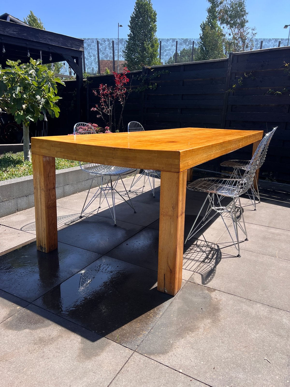 Van Dijk & Co Vintage Super Grote Houten Familie Tafel, Ophalen, Gebruikt, 100 tot 150 cm, 200 cm of meer