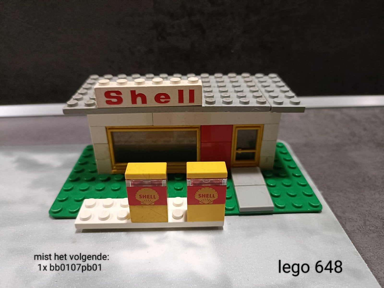 Lego 648 Shell Tankstation - Vintage Set, Ophalen of Verzenden, Gebruikt, Overige merken