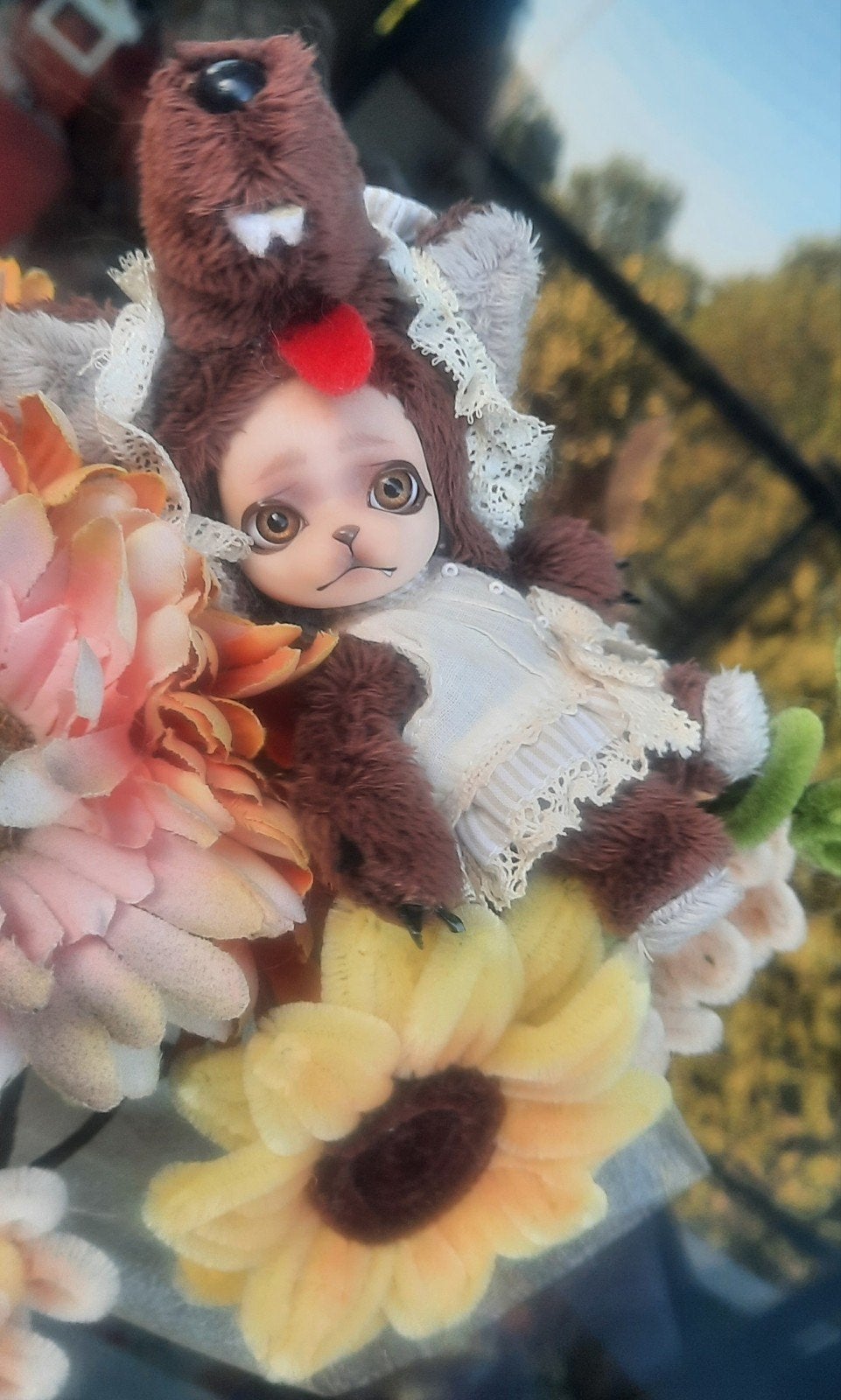 Bjd 13 cm GROOVE PANG JU chihuahua, wolf outfit, Verzamelen, Ophalen of Verzenden, Zo goed als nieuw, Pop