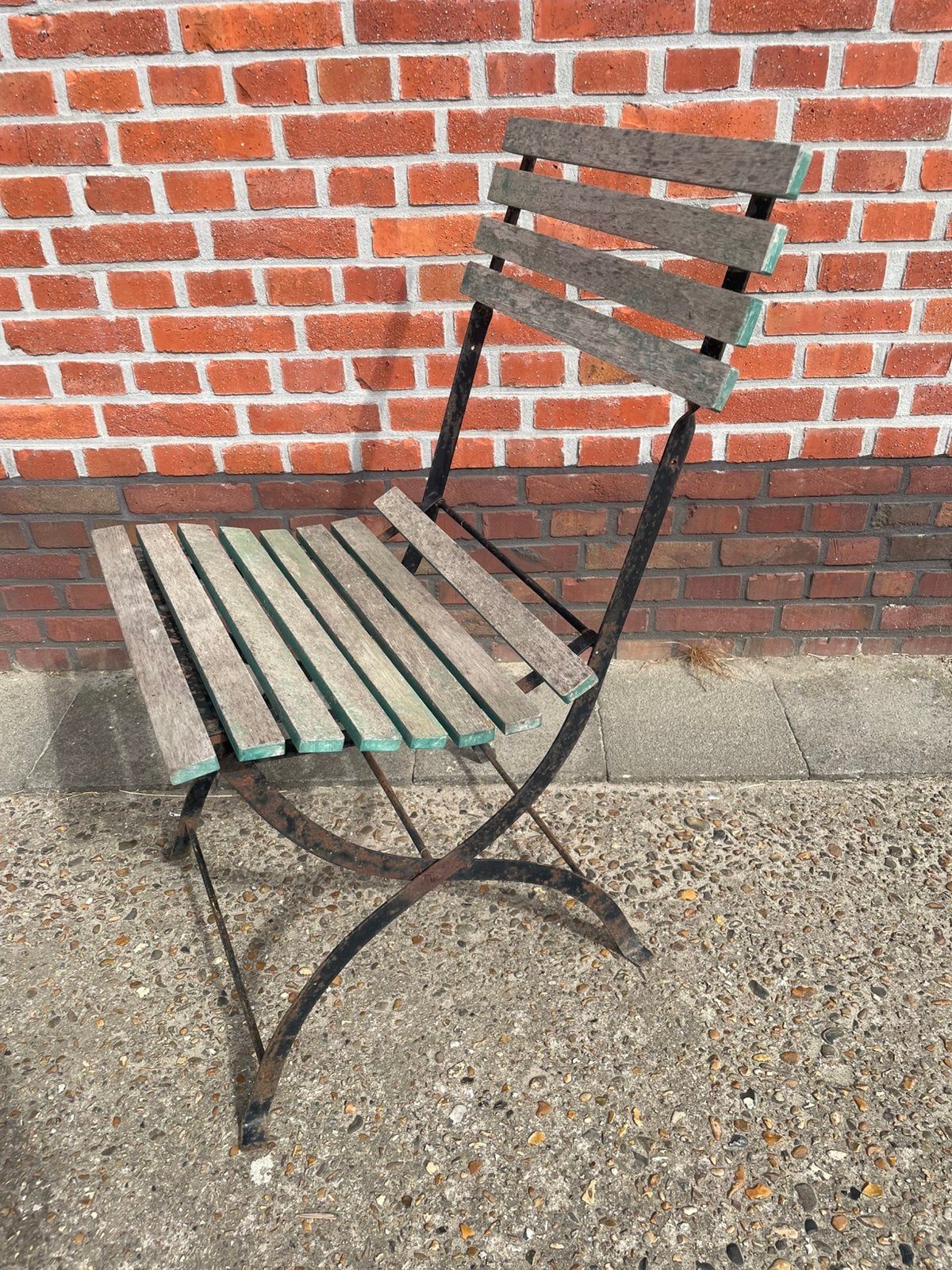 Tuinstoeltje bistro stoeltje, Ophalen, Gebruikt, Metaal