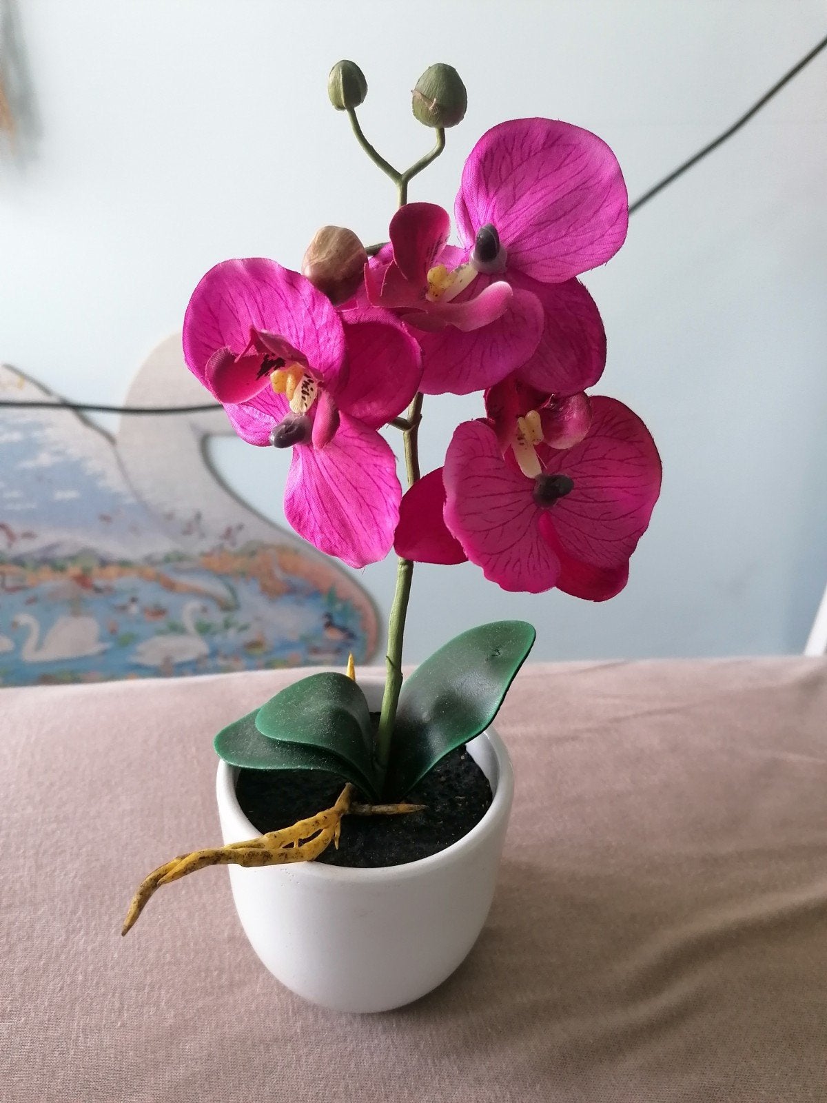 Kunst orchidee in pot 27 cm hoog / 13 cm breed, Huis en Inrichting, Ophalen of Verzenden