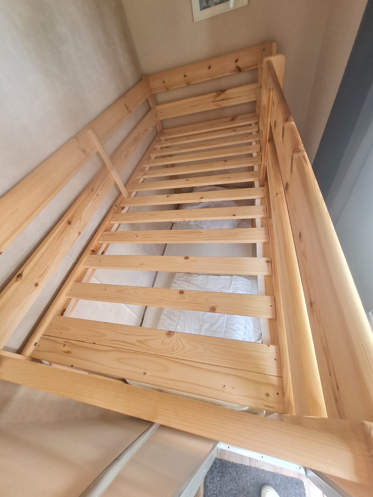 Stevig houten stapelbed 170 x 60, Ophalen, 70 cm of minder, 160 tot 180 cm, Tweepersoons