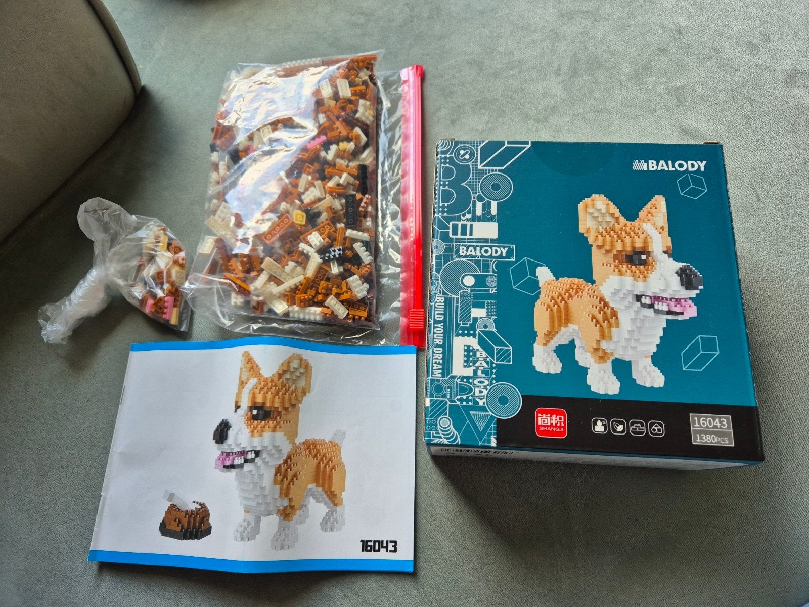Balody Corgi Bouwpakket - 1380 Stukjes, Ophalen, Zo goed als nieuw, Overige merken