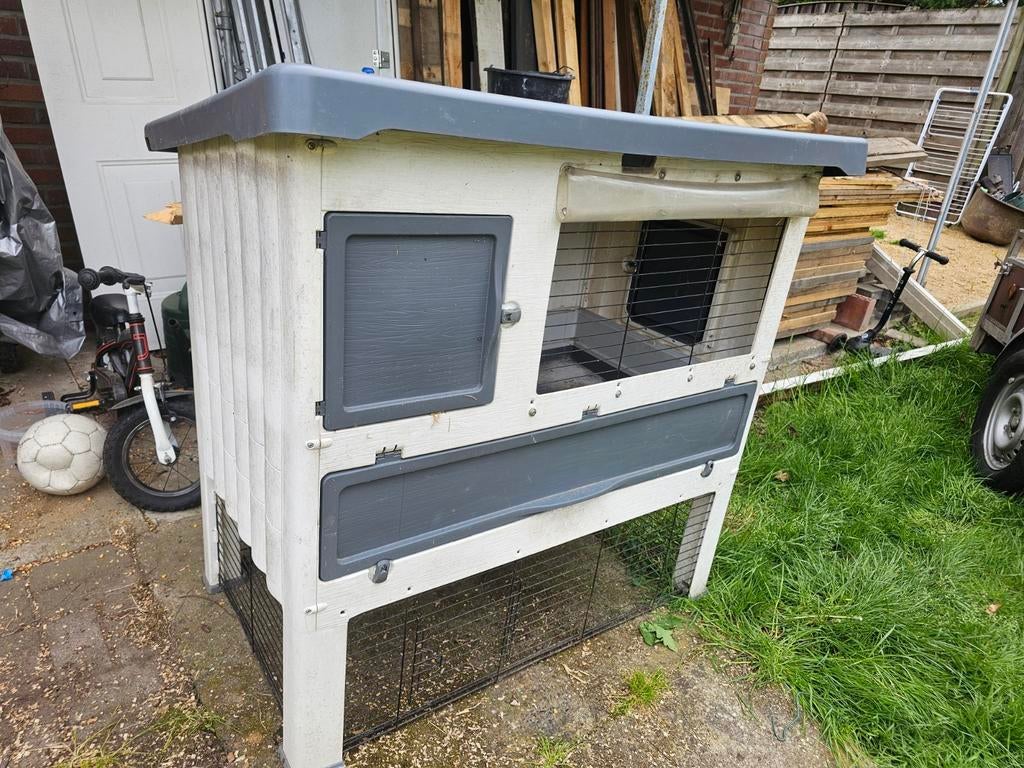 Konijnhok te koop, Dieren en Toebehoren, Knaagdieren en Konijnen | Hokken en Kooien, Ophalen, 110 cm of meer, Zo goed als nieuw