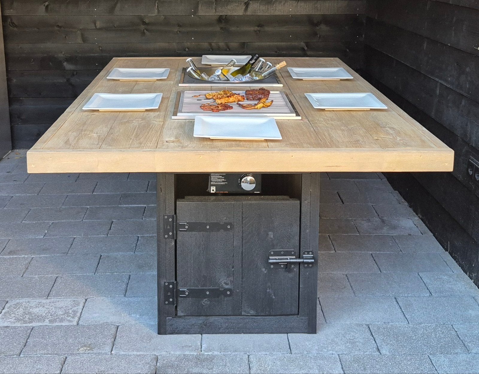 BBQ-tafel gasbarbecue en drankelement ingebouwd in tafel, Ophalen of Verzenden, Nieuw, OneQ