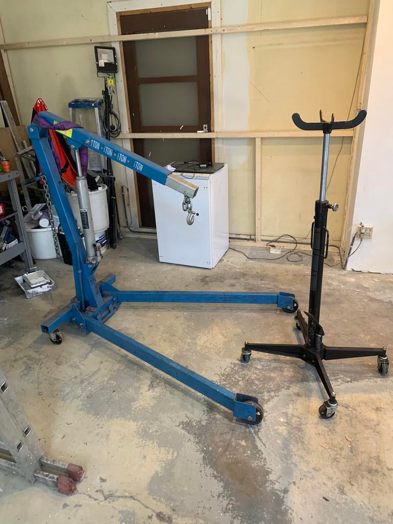 Motortakel werkplaats kraan as steun hoog., Auto diversen, Autogereedschap, Ophalen, Zo goed als nieuw