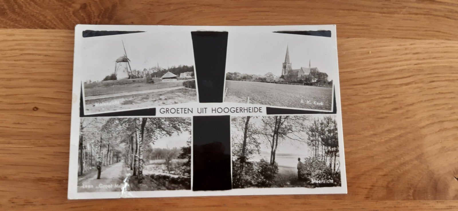 hoogerheide groeten uit (klein scheurtje), Ophalen of Verzenden, 1940 tot 1960, Gelopen, Noord-Brabant