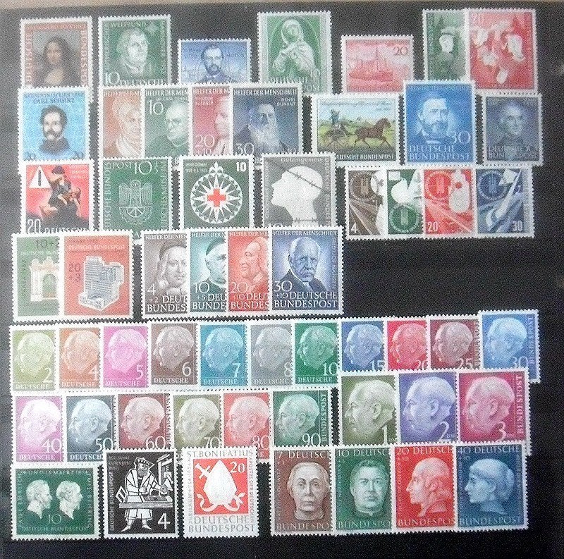 Duitsland 1952 t/m 1954, 3 complete jaargangen (BRD), Verzenden, BRD, Postfris