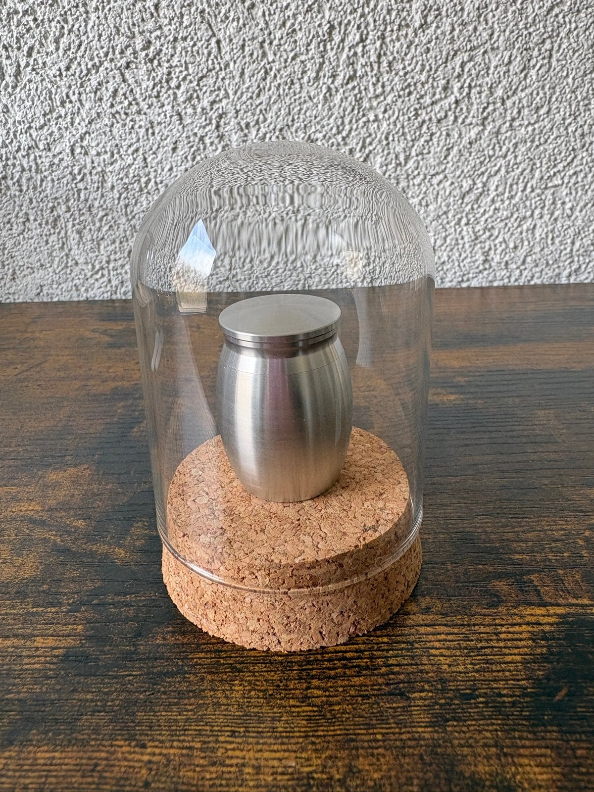 Mini Urn Zilver met Glazen Stolp | Herinneringsurn, Glas, Ophalen of Verzenden, Nieuw, Handgemaakt