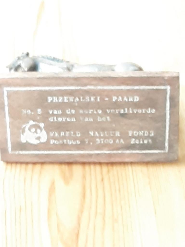 Verzilverd Przewalski paard Wereld Natuurfonds, Ophalen of Verzenden, Gebruikt, Paard, Beeldje of Figuurtje