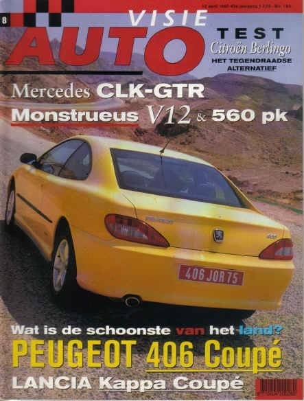 Autovisie 8 1997 : Peugeot 406 Coupe - Lancia Kappa Coupe, Boeken, Auto's | Folders en Tijdschriften, Ophalen of Verzenden, Gelezen